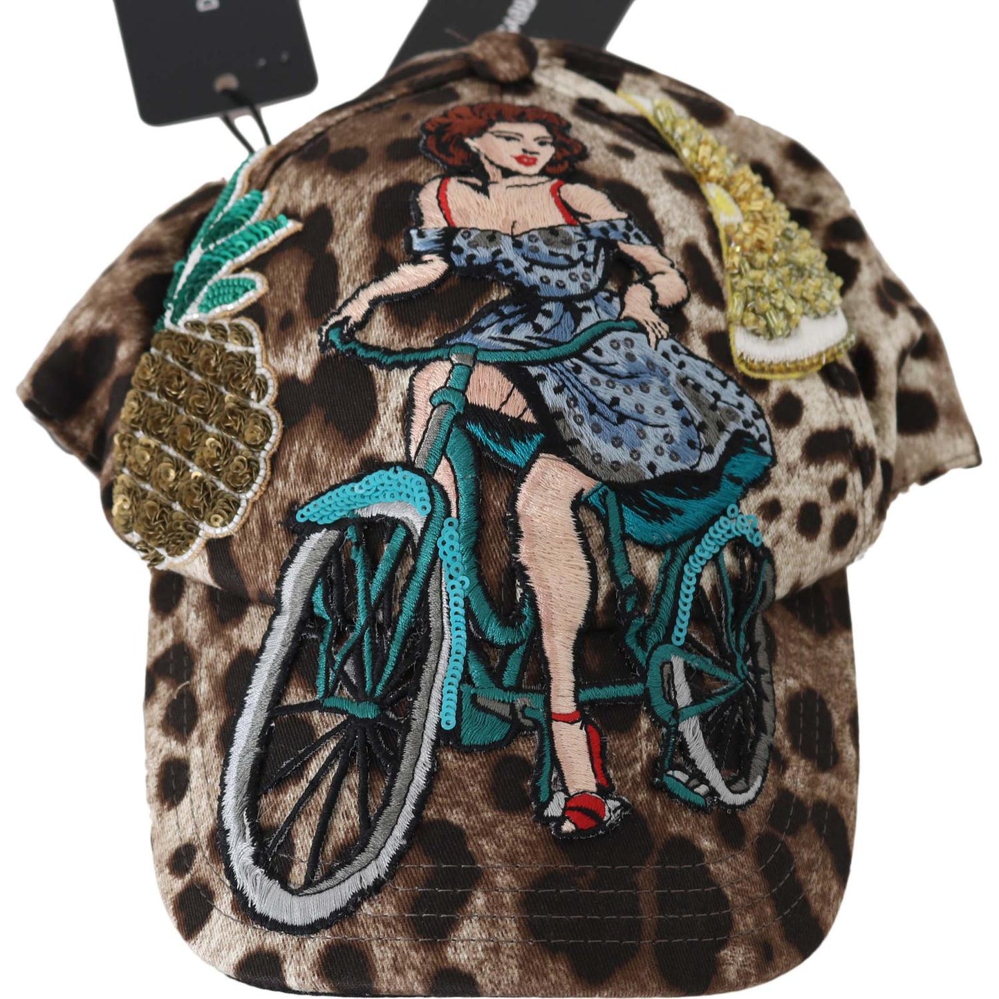 Dolce & Gabbana Elegant Sequined Leopard Baseball Cap Cap Dolce & Gabbana Dark Slate Gray