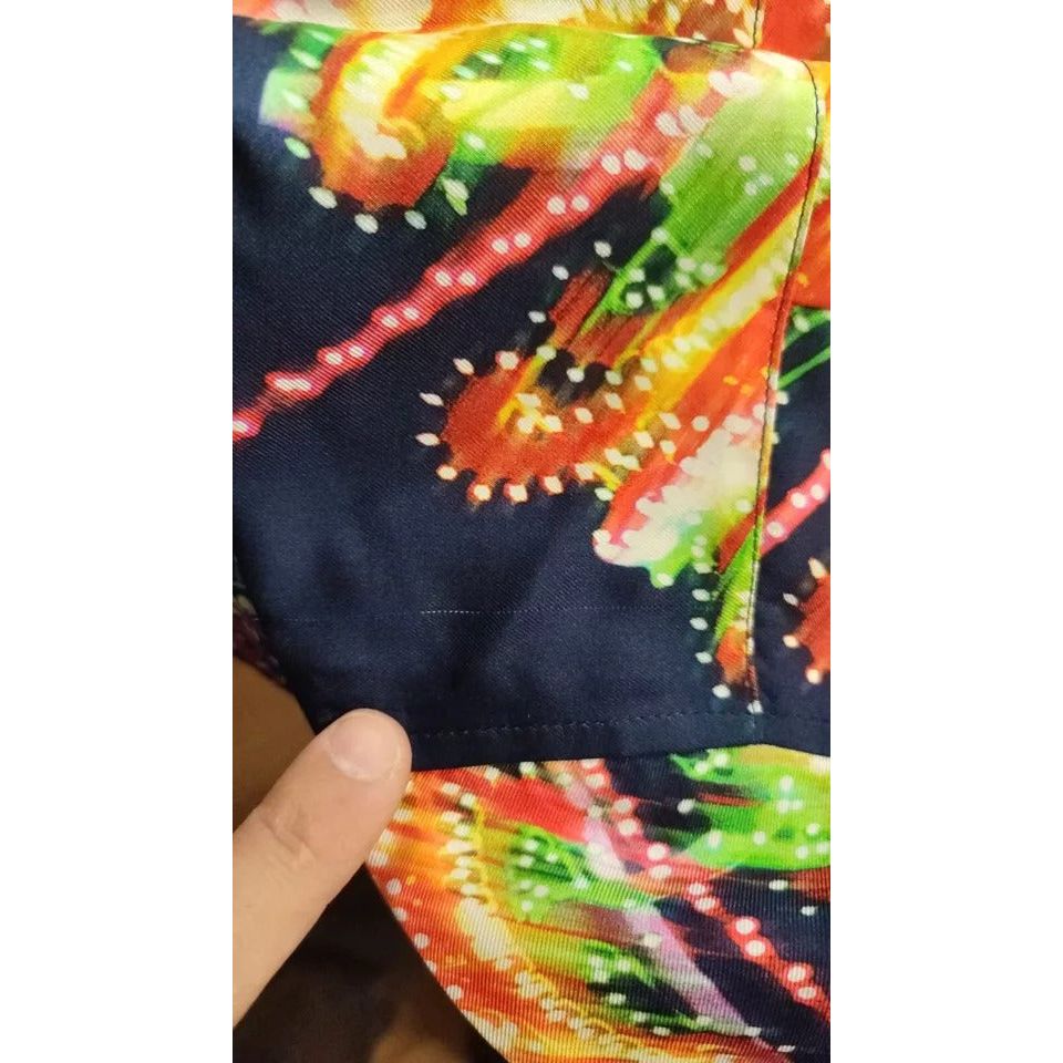Dolce & Gabbana Multicolor Luminarie Print Men Silk Shirt
