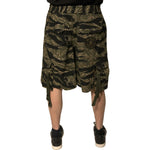Dolce & Gabbana Black Gold Patterned Cotton Bermuda Shorts