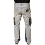 Dolce & Gabbana Light Blue Cotton Cargo Straight Denim Jeans