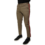 Dolce & Gabbana Brown Logo Men Casual Tapered Pants PAN75869-46