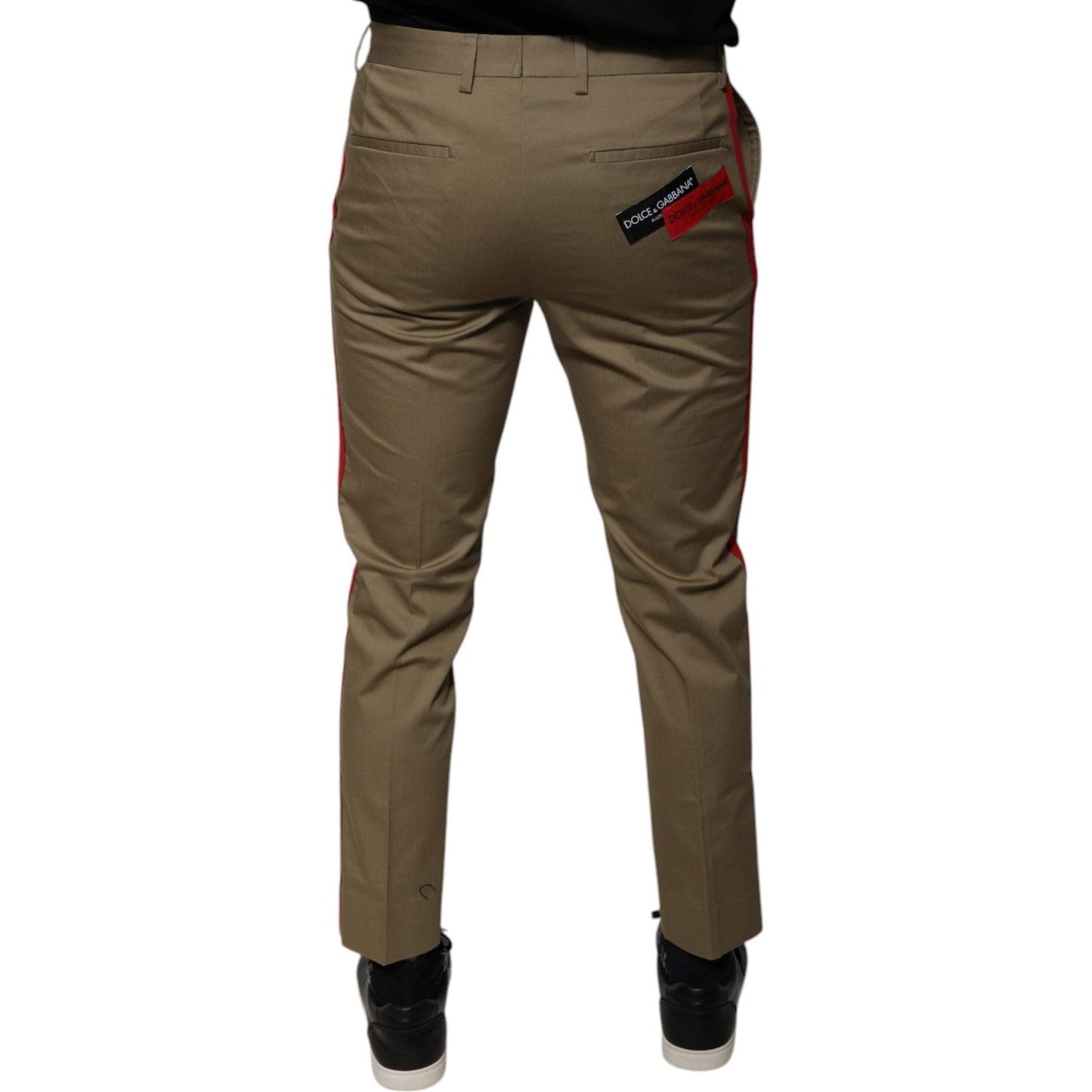 Dolce & Gabbana Brown Logo Men Casual Tapered Pants PAN75869-46