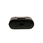 Dolce & Gabbana Black Leather Metal Logo Plaque Holder Airpods Case SMY10594