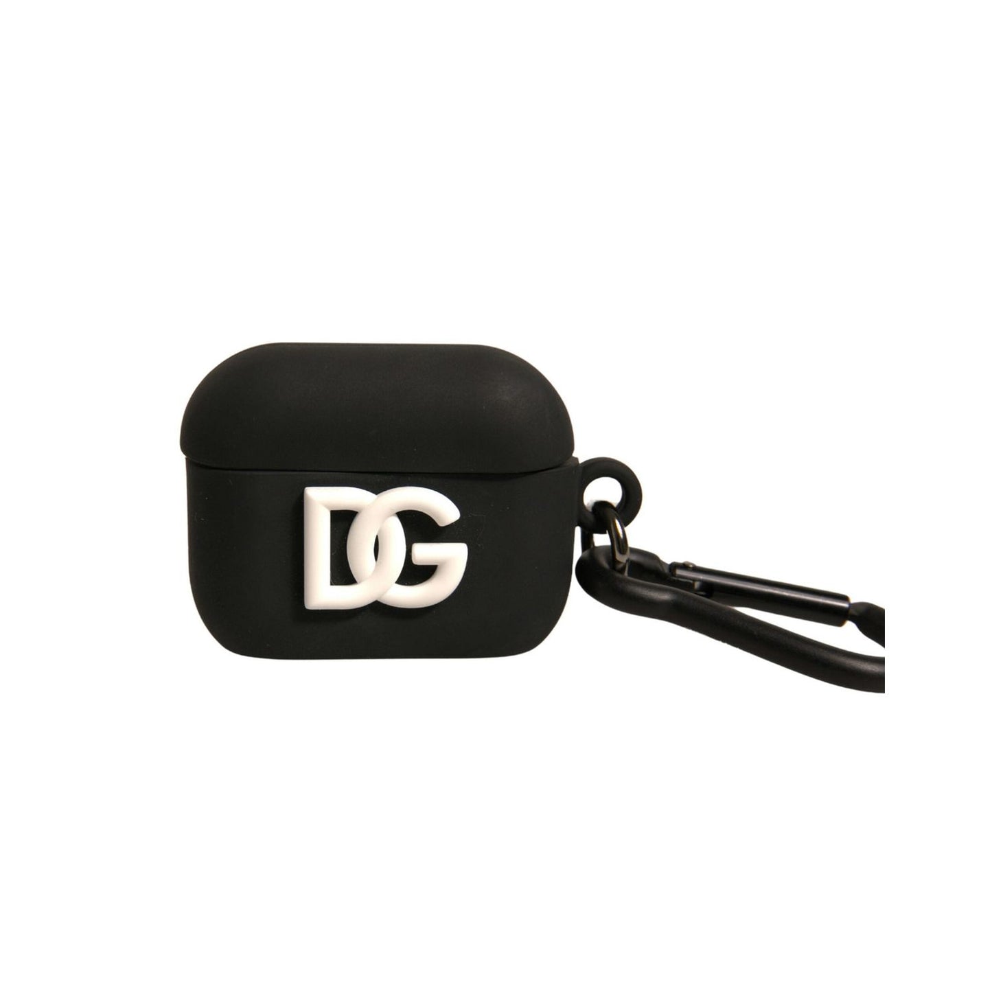 Dolce & Gabbana Black Silicone Rubber Logo Embossed Airpods Case SMY10607