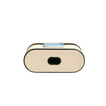 Dolce & Gabbana White Leather Metal Logo Plaque Holder Airpods Case SMY10619