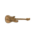 Dolce & Gabbana Gold Brass Beaded Guitar Pin Brooch SMY10577