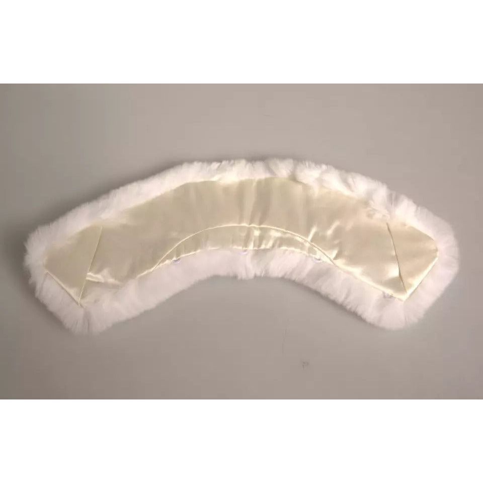 Dolce & Gabbana White Fur Shoulder Collar Wrap Shawl Scarf MS7106