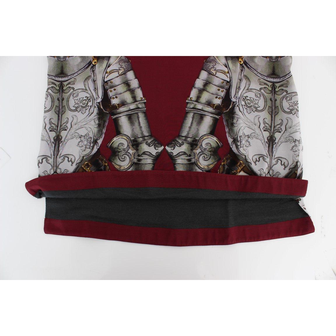 Dolce & Gabbana Enchanted Sicily Silk Blouse with Knight Print Dolce & Gabbana Light Gray