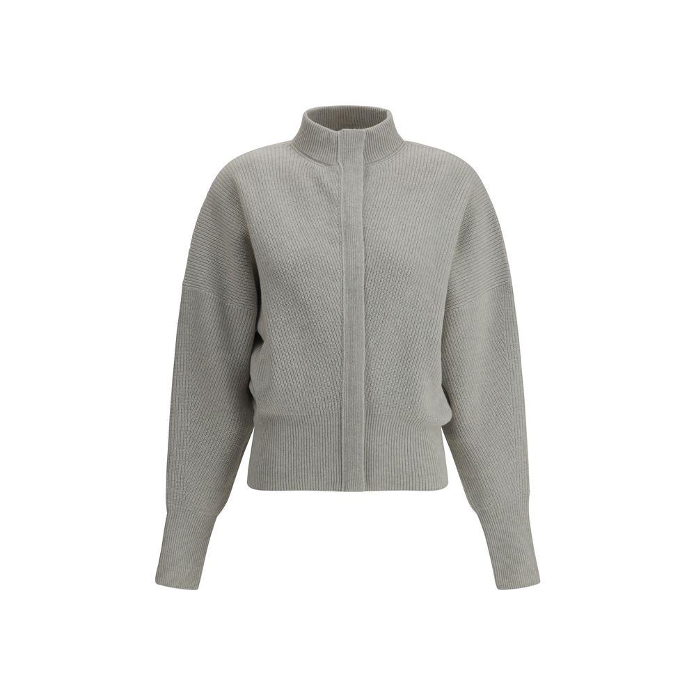 SA SU PHI Wool Ribbed Cardigan SA SU PHI Light Slate Gray