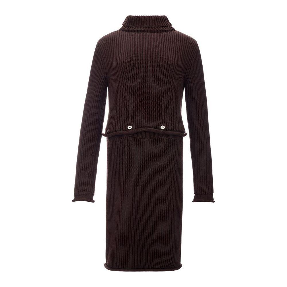 Bottega Veneta Elegant Viscose Brown Dress Bottega Veneta Black