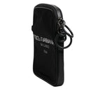 Dolce & Gabbana Black Logo Print Scuba Crossbody Shoulder Bag