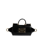 Dolce & Gabbana Black Calfskin Leather DG Logo Shoulder Bag BAG4007