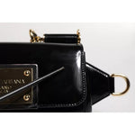Dolce & Gabbana Black Calfskin Leather DG Logo Shoulder Bag BAG4007