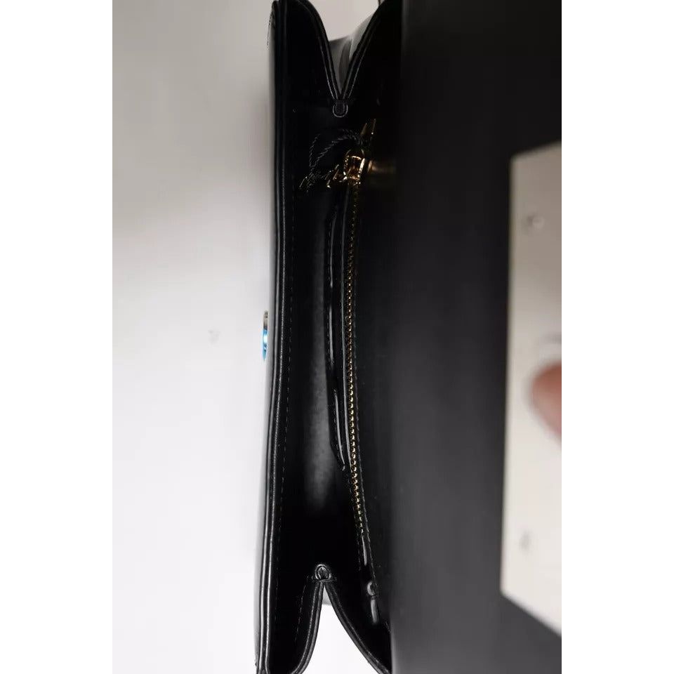 Dolce & Gabbana Black Calfskin Leather DG Logo Shoulder Bag BAG4007