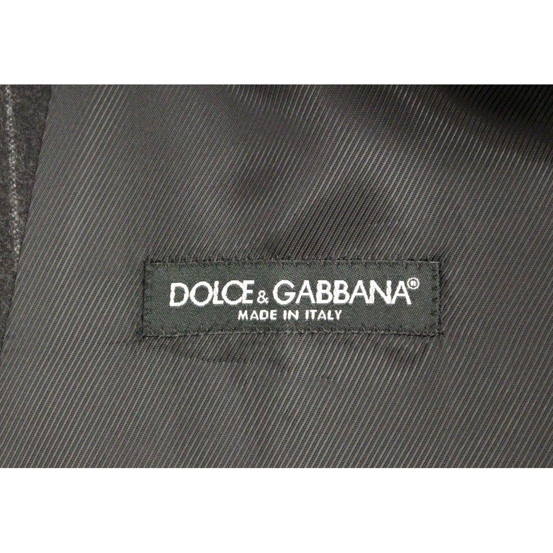 Dolce & Gabbana Sleek Gray Striped Wool Dress Vest Dolce & Gabbana Dark Slate Gray