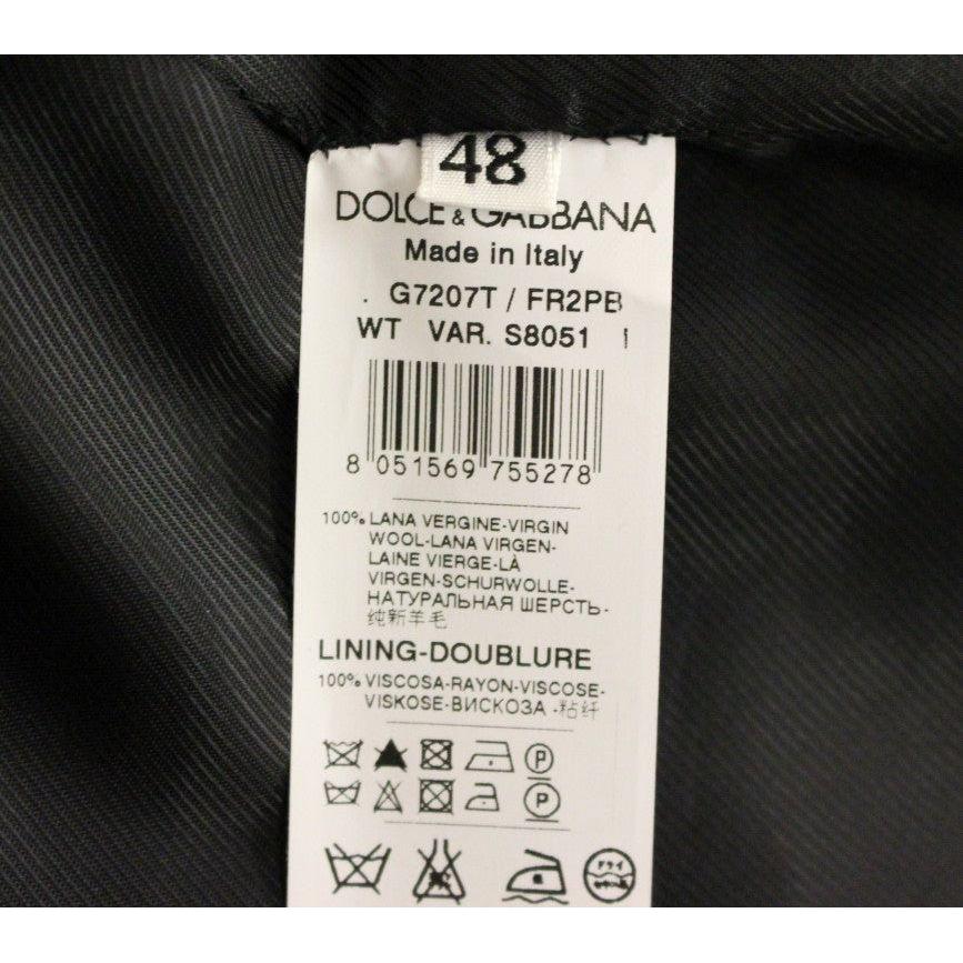 Dolce & Gabbana Sleek Gray Striped Wool Dress Vest Dolce & Gabbana Light Gray