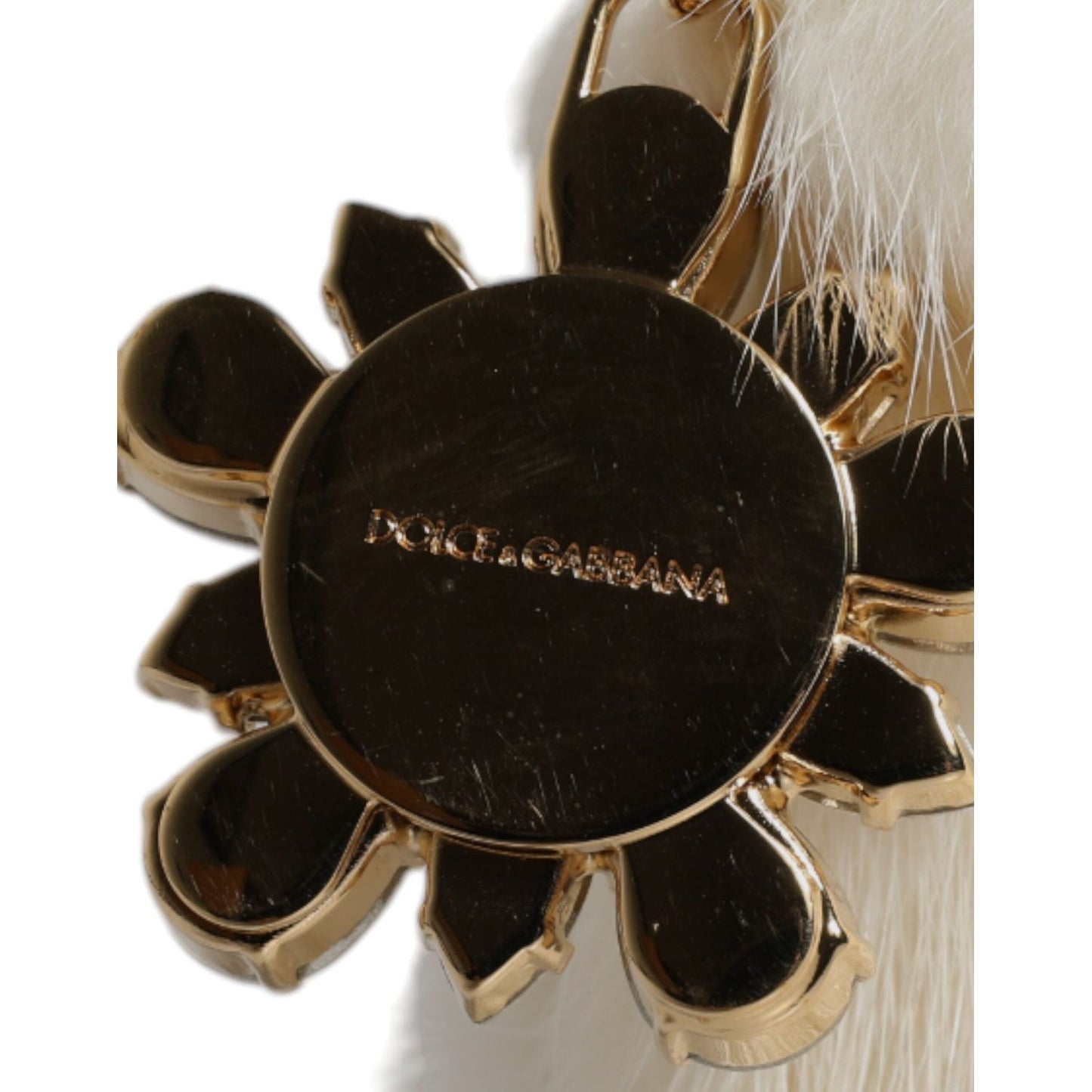 Dolce & Gabbana White Fur Handbag Clutch Purse Pouch Bag BAG4080