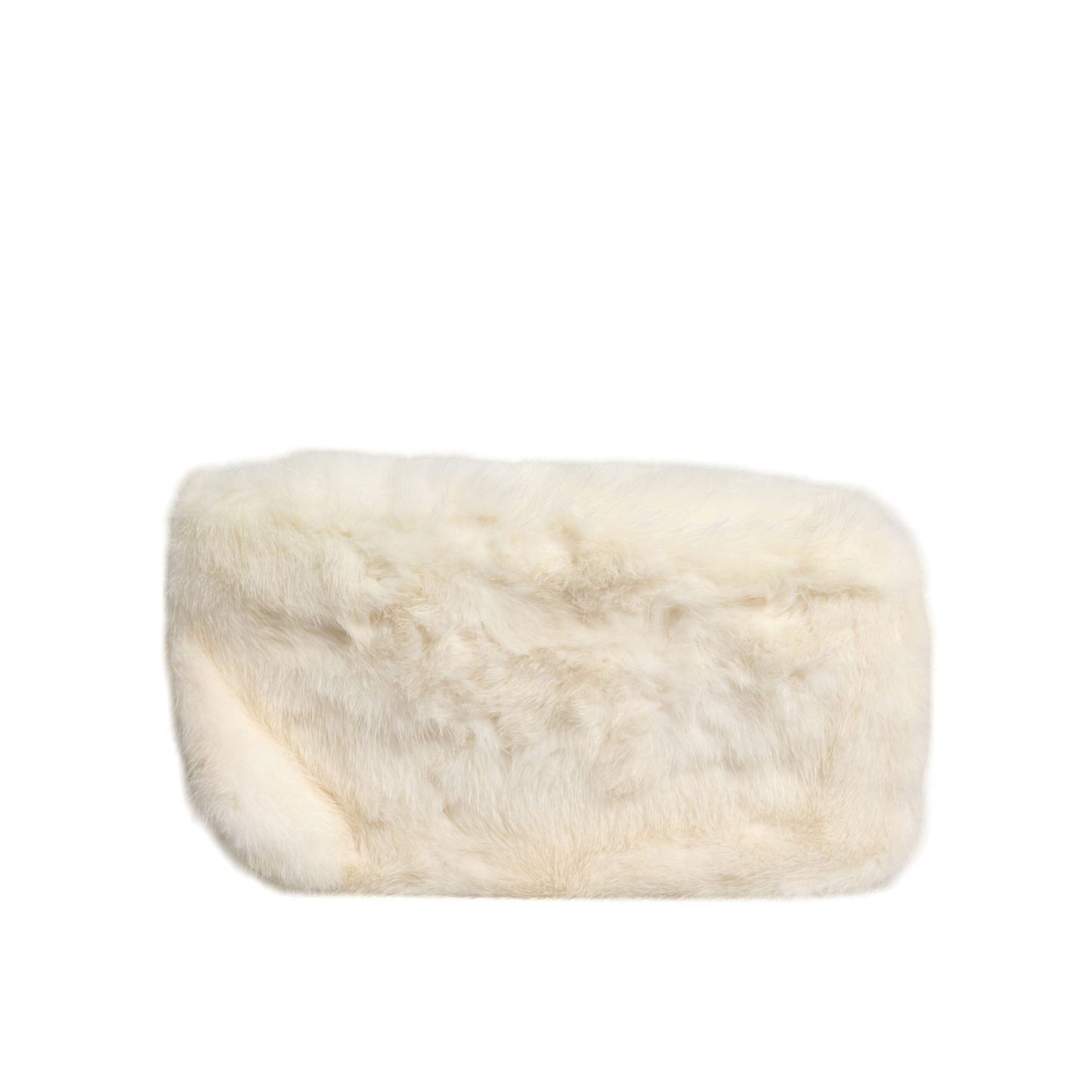 Dolce & Gabbana White Fur Handbag Clutch Purse Pouch Bag BAG4080