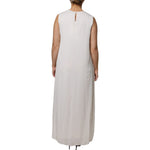Peserico White Sleeveless Round Neck Shift Long Maxi Dress DR281347-46