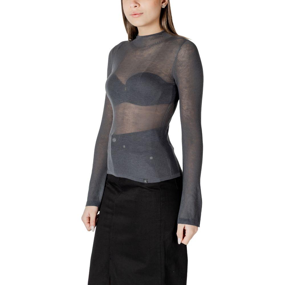 Calvin Klein Jeans Gray Acrylic Tops & T-Shirt Calvin Klein Jeans Dark Slate Gray