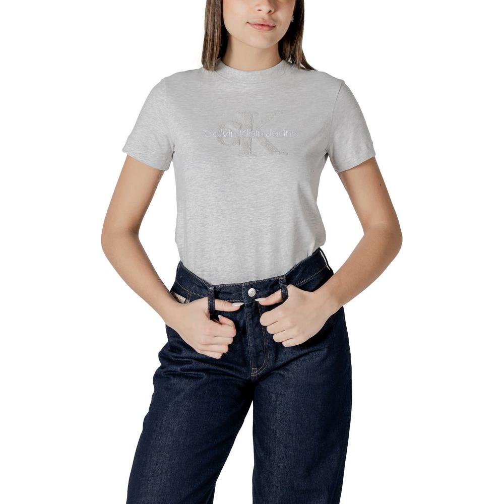 Calvin Klein Jeans Gray Cotton Tops & T-Shirt Calvin Klein Jeans Black