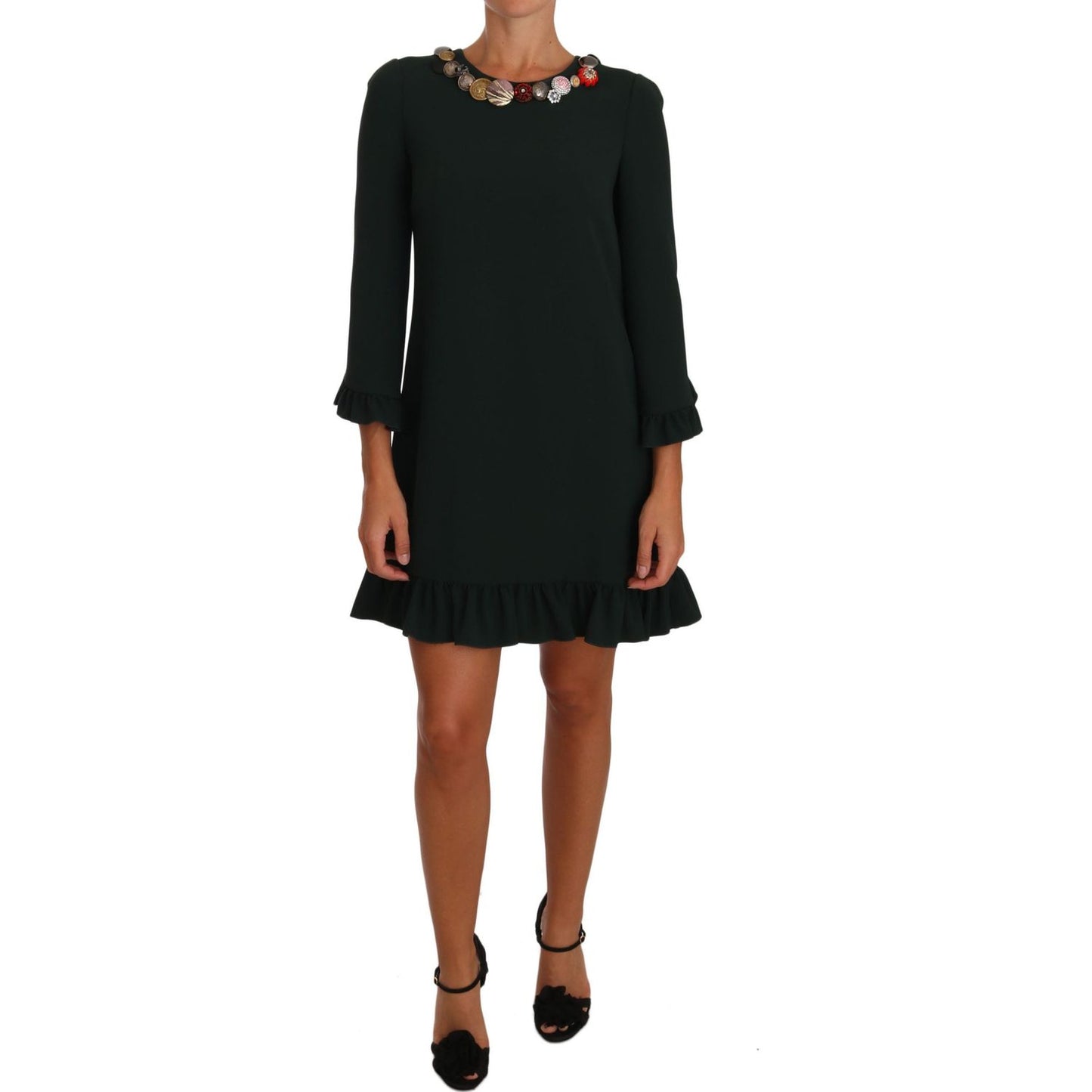 Dolce & Gabbana Enchanted Sicily Green Crystal Dress Dolce & Gabbana Rosy Brown