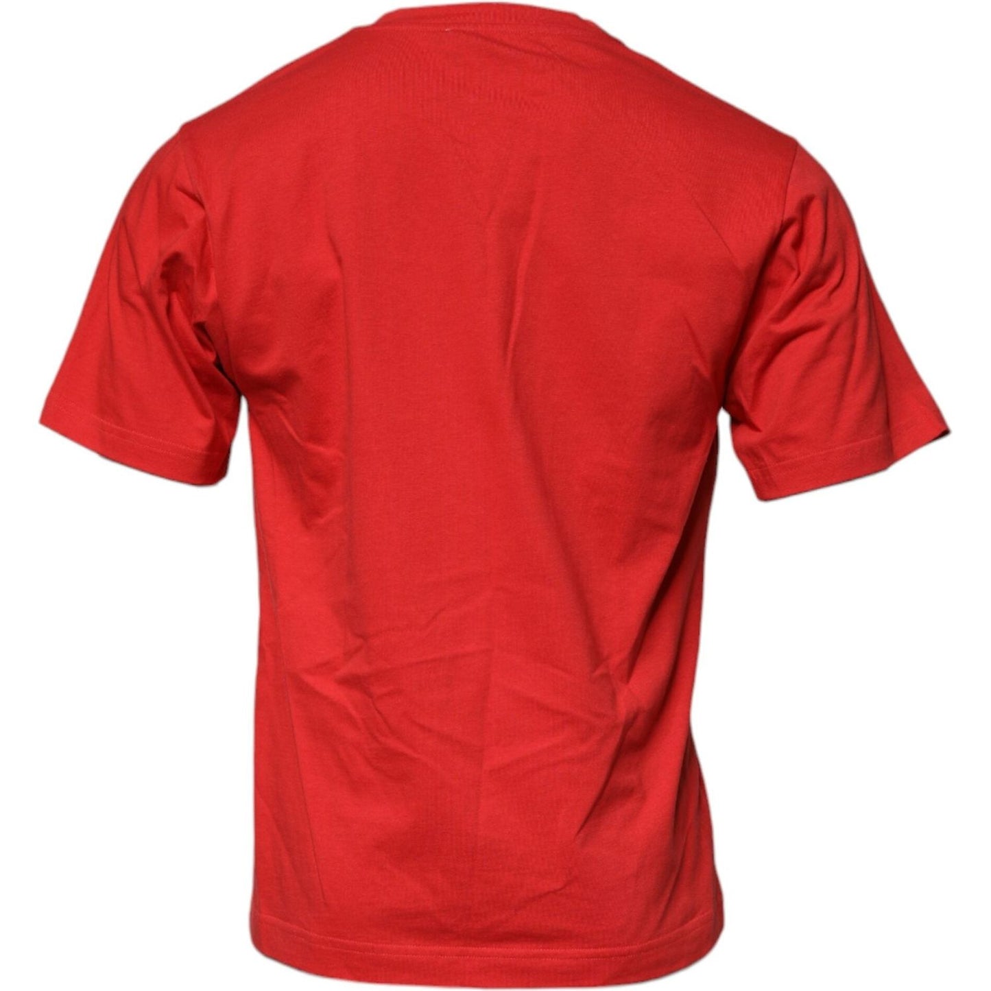 Dolce & Gabbana Red DG Logo Patch Cotton Crew Neck T-shirt TSH90066-46