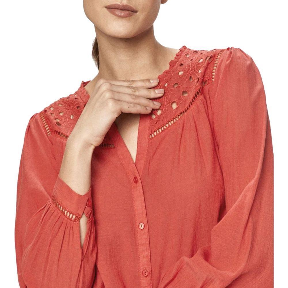 Pepe Jeans Red Viscose Shirt PE-1030-40