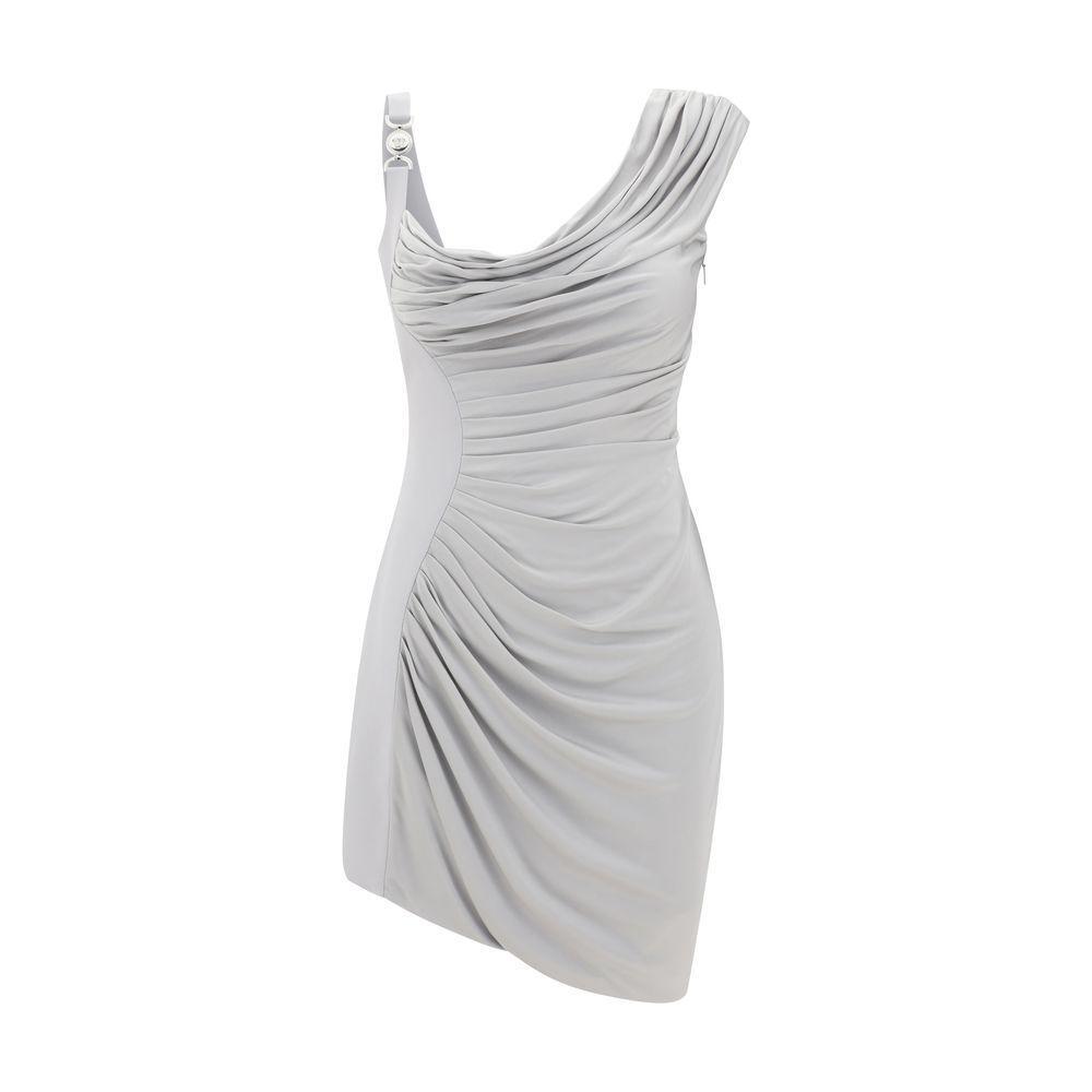 Versace Versace Draped mini Dress VE-10141261A124971EE10-IT40 | M 1728,72470364320,Clothing,Dresses - Women - Clothing,IT40 | M,New with tags,Silver,Versace,Women,Women - Clothing