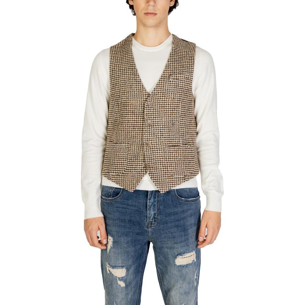 Gianni Lupo Beige Wool Vest