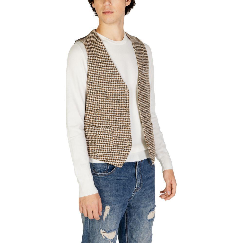 Gianni Lupo Beige Wool Vest