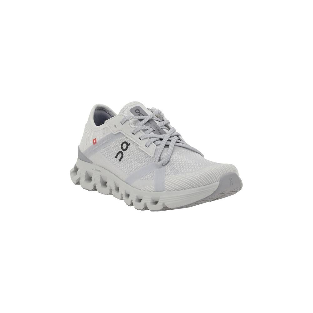 ON Cloud X 4 Ad Sneakers with CloudTec cushioning, quick lace, reinforced toe box, notched rubber outsole; white color with monogram.