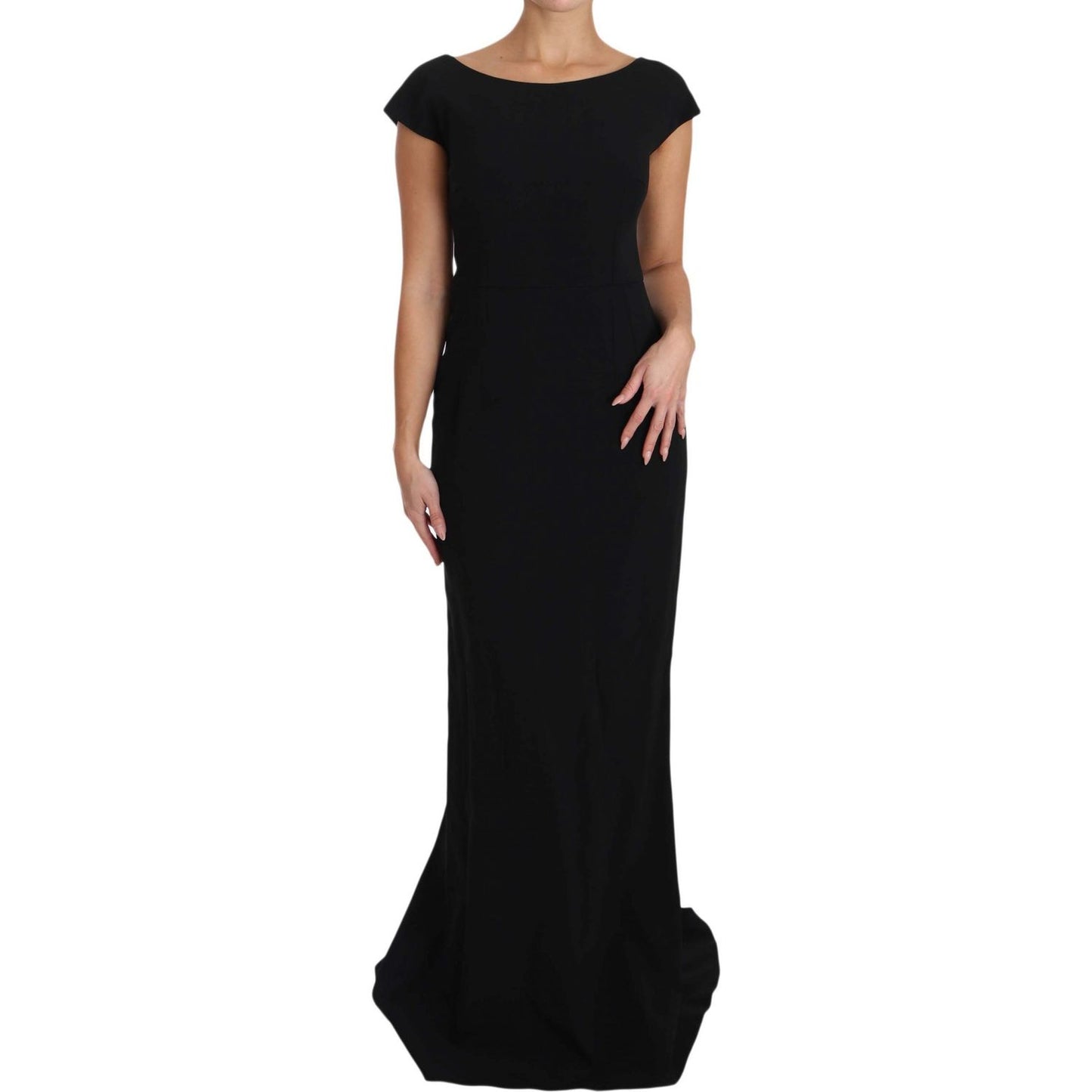Dolce & Gabbana Elegant Black Maxi Sheath Dress Dolce & Gabbana Black