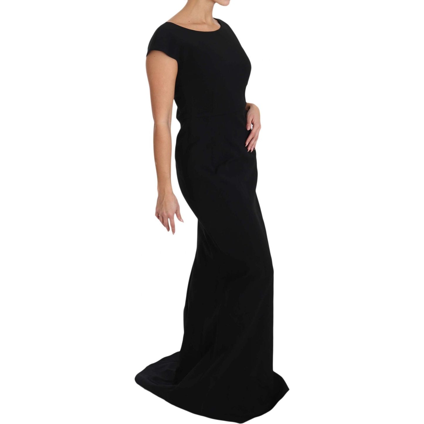Dolce & Gabbana Elegant Black Maxi Sheath Dress Dolce & Gabbana Rosy Brown