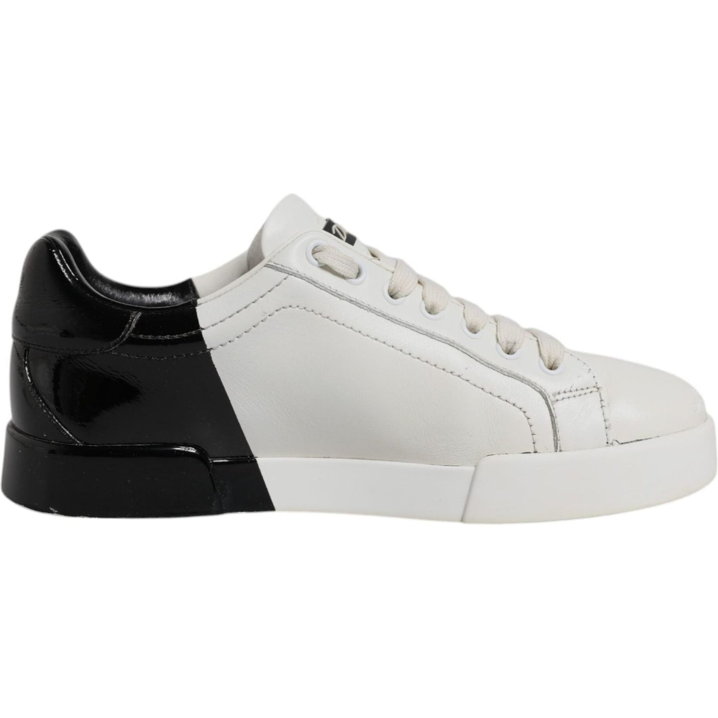 Dolce & Gabbana White Black Logo Portofino Men Sneaker Shoes Dolce & Gabbana Black