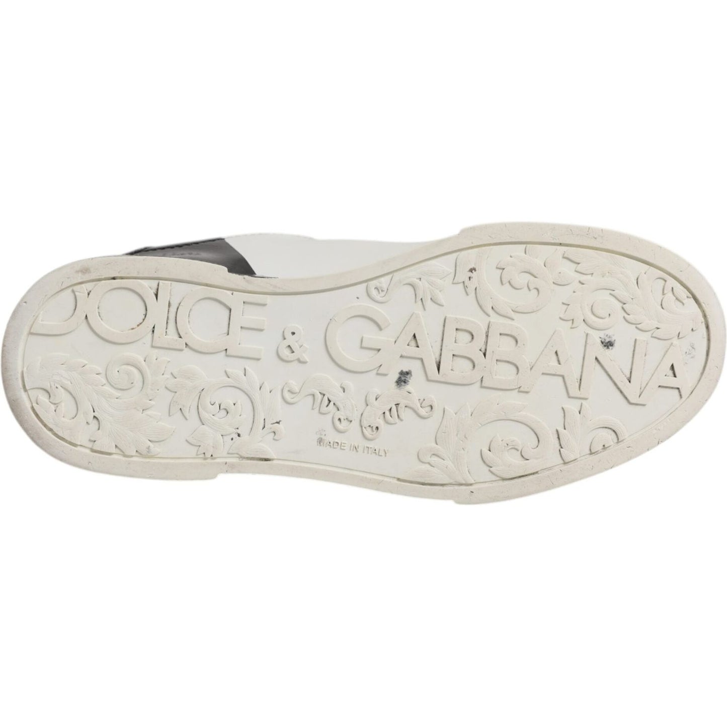Dolce & Gabbana White Black Logo Portofino Men Sneaker Shoes Dolce & Gabbana Light Gray