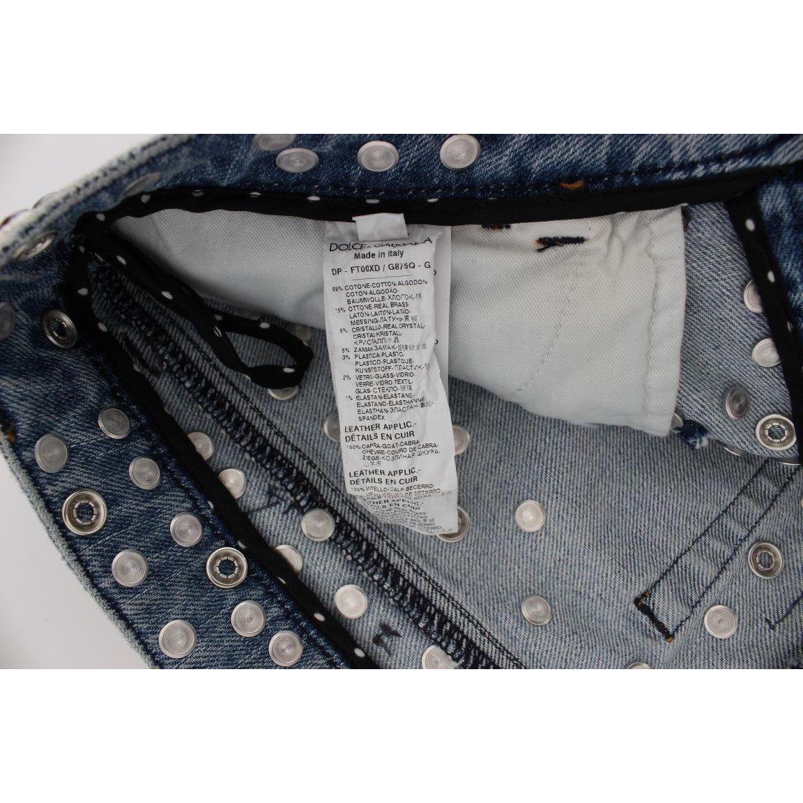 Dolce & Gabbana Enchanted Sicily Crystal Heart Boyfriend Jeans Dolce & Gabbana Dark Slate Gray