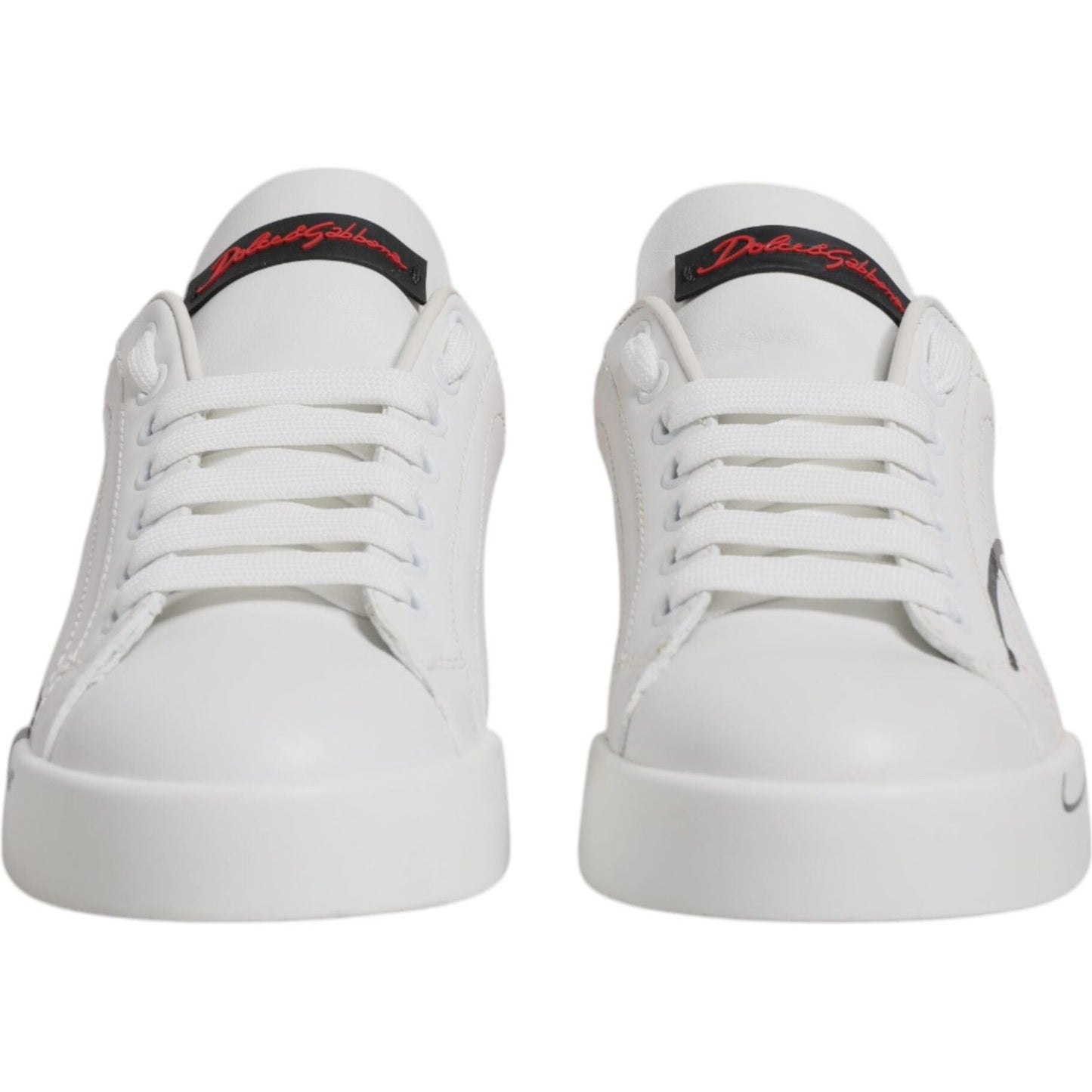 Dolce & Gabbana White Red Logo Portofino Sneakers Shoes