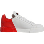 Dolce & Gabbana White Red Logo Portofino Sneakers Shoes