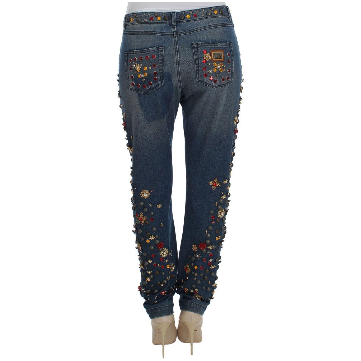 Dolce & Gabbana Enchanted Sicily Embellished Boyfriend Jeans Dolce & Gabbana Dark Slate Gray