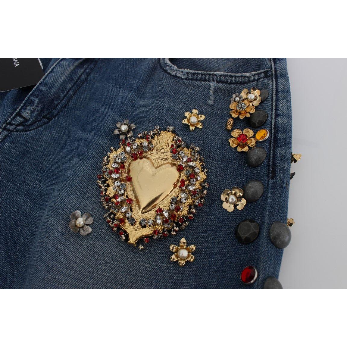 Dolce & Gabbana Enchanted Sicily Embellished Boyfriend Jeans Dolce & Gabbana Dark Slate Gray