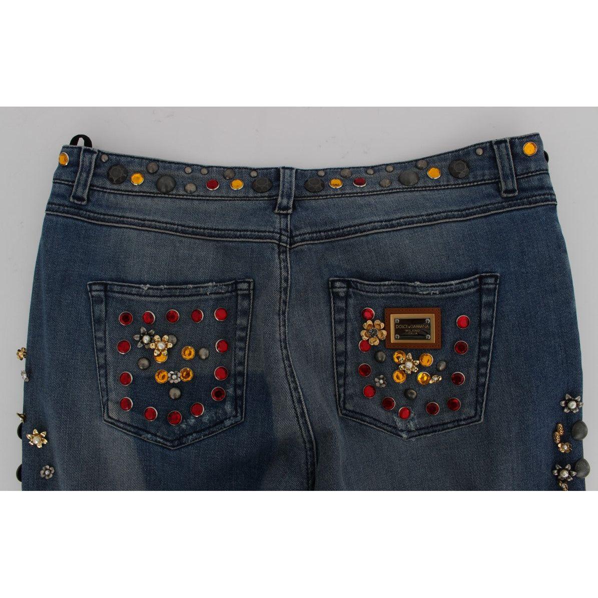 Dolce & Gabbana Enchanted Sicily Embellished Boyfriend Jeans Dolce & Gabbana Dark Slate Gray