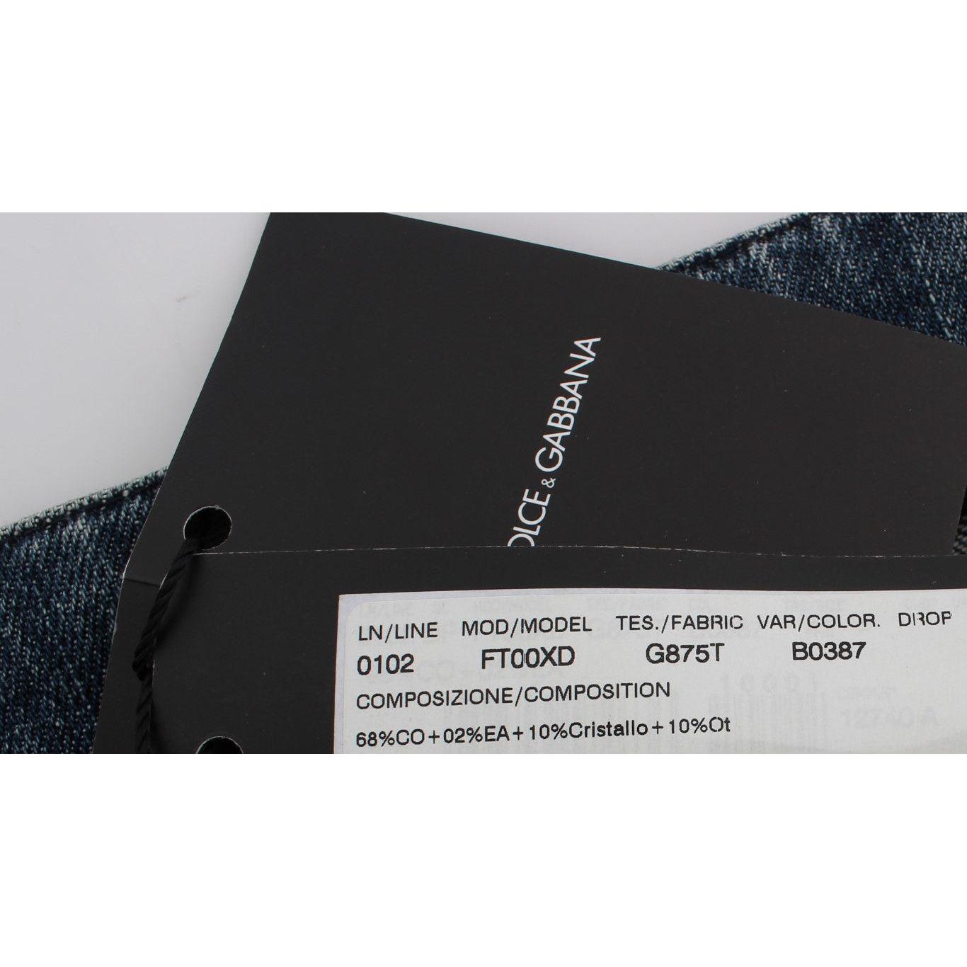 Dolce & Gabbana Enchanted Sicily Crystal Heart Boyfriend Jeans Dolce & Gabbana Dark Slate Gray