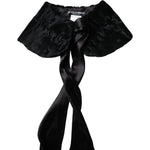 Dolce & Gabbana Black Lamb Fur Women Neck Warmer Winter Scarf
