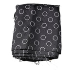 Dolce & Gabbana Black Circles Silk Fringes Shawl Wrap Scarf MS7227
