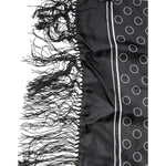 Dolce & Gabbana Black Circles Silk Fringes Shawl Wrap Scarf MS7227