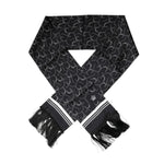 Dolce & Gabbana Black Patterned Skinny Fringes Shawl Scarf MS7238