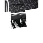 Dolce & Gabbana Black Patterned Skinny Fringes Shawl Scarf MS7238