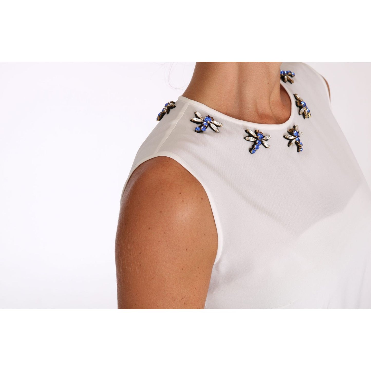 Dolce & Gabbana Elegant Embellished Sleeveless Silk Blouse Dolce & Gabbana Misty Rose