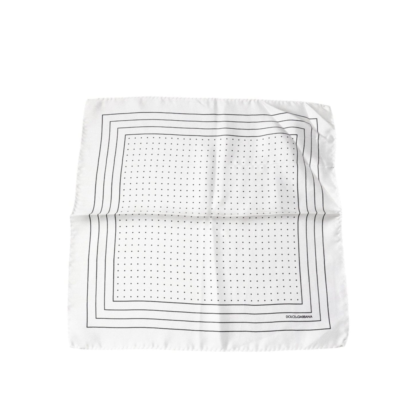 Dolce & Gabbana White Polka Dots Square Handkerchief Scarf MS7316